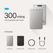PLAUD NOTE AI Voice Recorder، التحكم في التطبيق، النسخ والتلخيص، 112 لغة، مسجل صوت للمحاضرة/الاجتماع/المكالمة، تسجيل مستمر لمدة 30 ساعة، 30 جرام