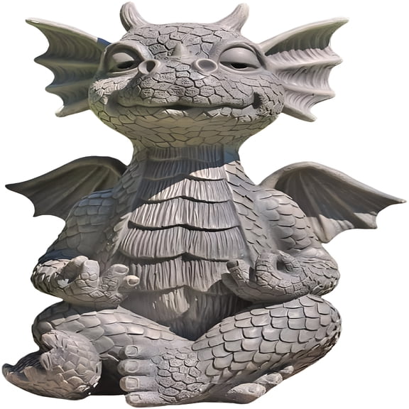 LAMIRO Garden Statues,Garden Decor,Dragon Statue Art Sculptures for Outdoor Backyard Porch Decoration,Housewarming Garden Gift