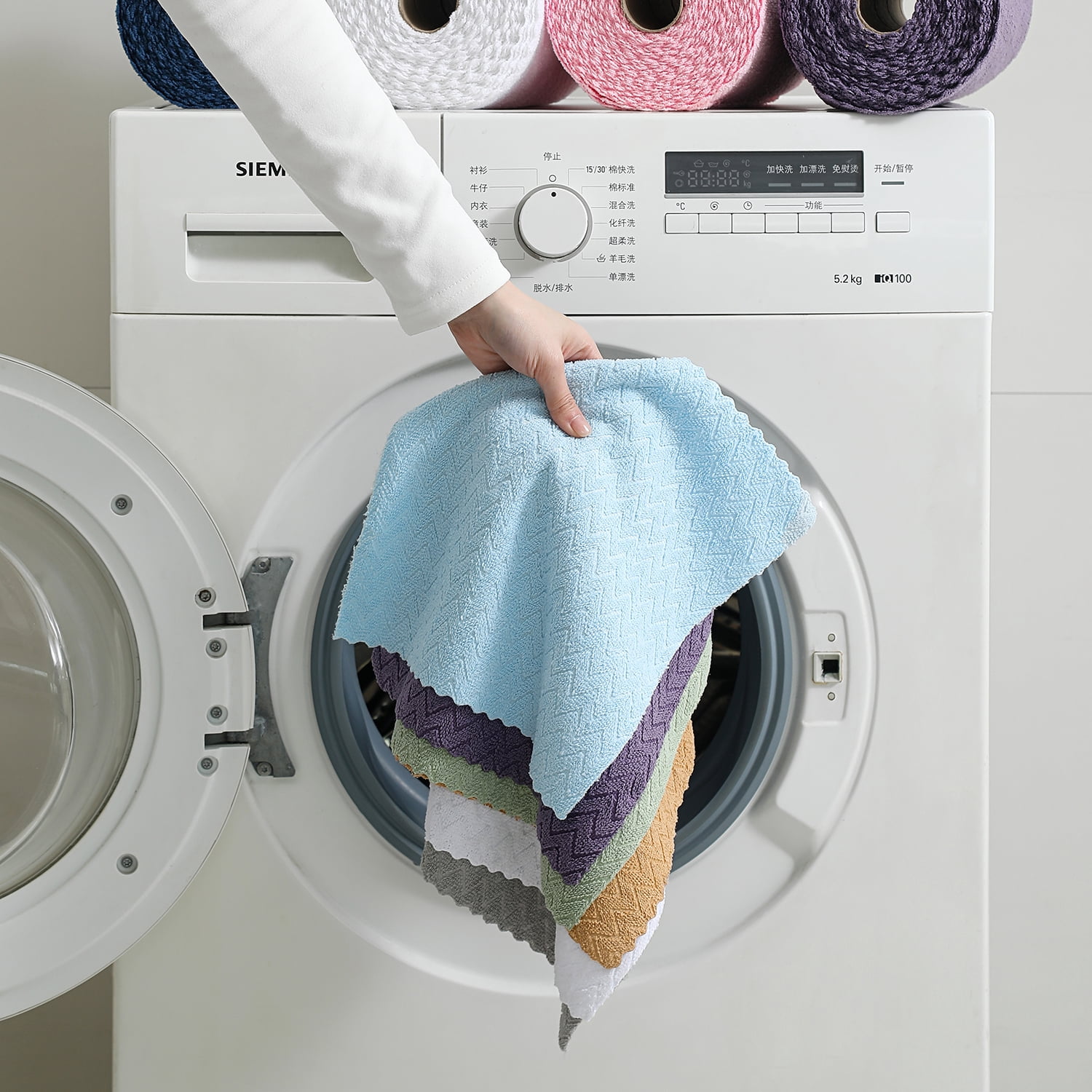 Beartech Microfiber Cleaning Cloth Roll,80 Pack Cleaning Towels,Lint Free Rags Paper Towels & Tear Away Reusable Towels,Washable Shop Rags wipe Cloth,Wash Cloths Dish Rags for Car Kitchen Window