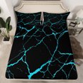 thumbnail image 2 of Manfei Marble Texture Road Twin Sheet Sets,Modern Minimalist Artistic Twin Fitted Sheet,Blue Black Flat Sheet For Adults,Microfiber Room Decoration,3-Piece, 2 of 7