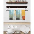 thumbnail image 3 of Teal Yellow Kitchen Dish Towels for Drying Dishes Set of 4, Orange Oil Painting Modern Abstract Geometric Waffle Weave Microfiber Hand Tea Bathroom Towels Quick Dry & Absorbent Towel 15.7x23.6, 3 of 7