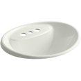 thumbnail image 1 of Kohler K-2839-4 Tides 20" Drop In Enameled Cast Iron Bathroom Sink - Dune, 1 of 5