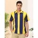 thumbnail image 2 of Camisas hawaianas manga corta botones botones a rayas playeras amarillo marino T L, 2 of 6