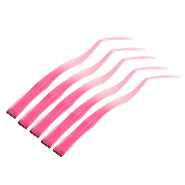 Highlights Postiche, Longue 10 Pcs Postiche Colorée Droite à la Mode pour Filles pour Événements Cosplay Rouge Rose
