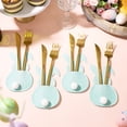 thumbnail image 4 of 4Pcs Easter Bunny Cutlery Holder Plush Tail Decor Rabbit Shape Cutlery Cover Cutter Fork Bag Happy Easter Party Decoration-Blue, 4 of 8