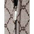 thumbnail image 5 of Liacowi Plus Size Men Cardigan Rhomboid Long Sleeve Zipper Knit Jackets Winter Casual Warm Slim Fit Fleece Lining Coat, 5 of 9