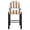 Stripe - Black Wood Legs, variant on Zesthouse Upholstered Linen Bar Stools Set of 2, 26" Modern Counter Height Barstools with Arched Back & Black Wood Legs, Farmhouse Wooden Kitchen Island Chairs, Brown and White Striped