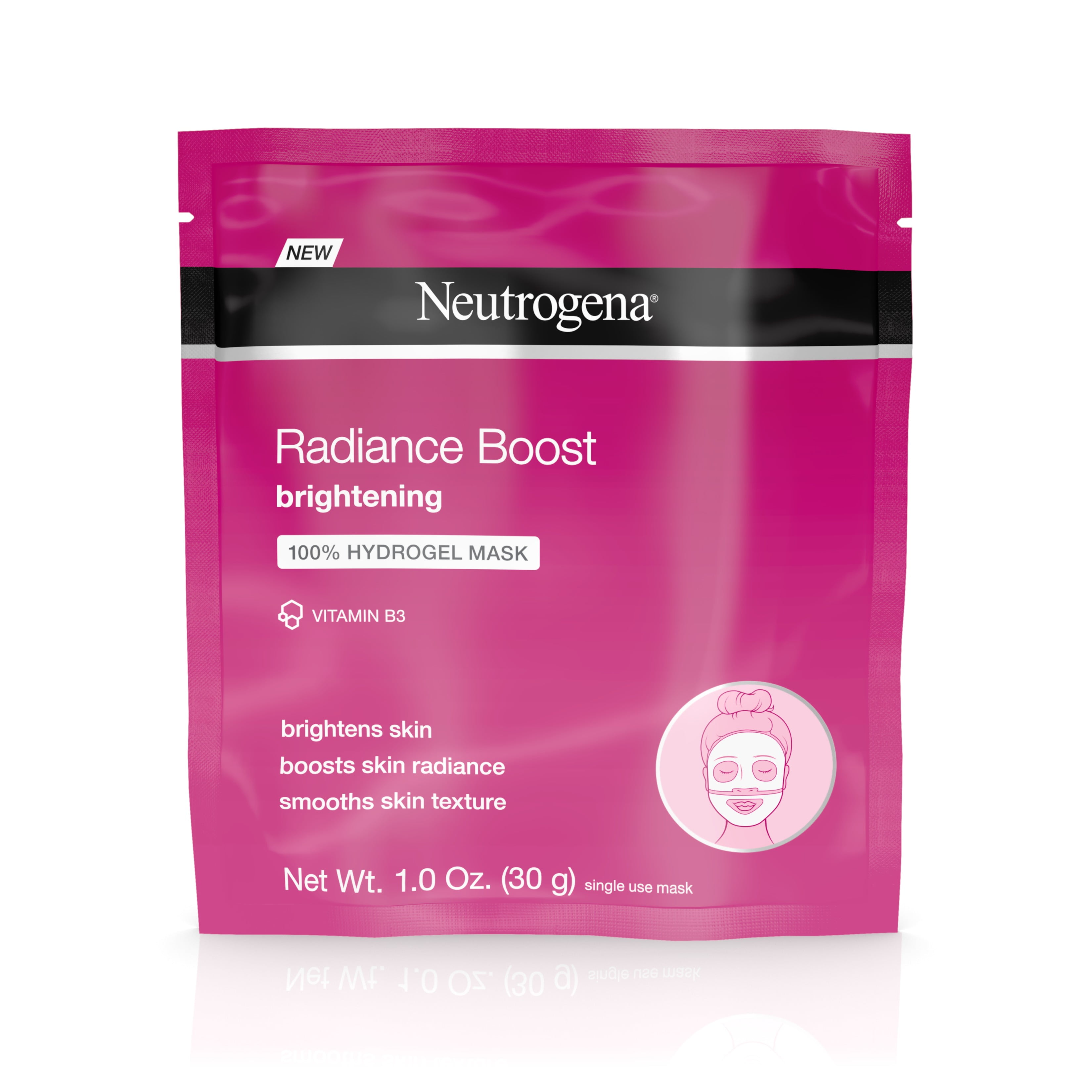 Neutrogena Radiance Boost Hydrating Vitamin B3 Niacinamide Facial Mask, 1 oz