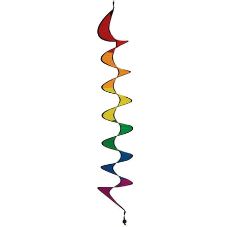 In the Breeze 4252 —Rainbow Curlie Spinner - 48 Inch Colorful Hanging Yard Decoration and Wind Spinner