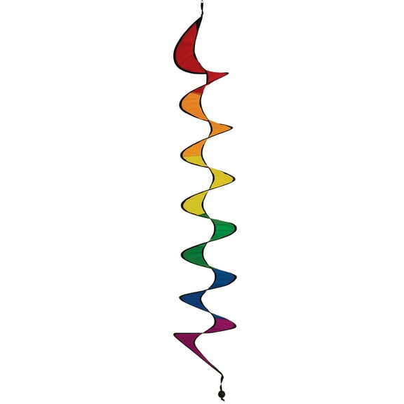 In the Breeze 4252 —Rainbow Curlie Spinner - 48 Inch Colorful Hanging Yard Decoration and Wind Spinner
