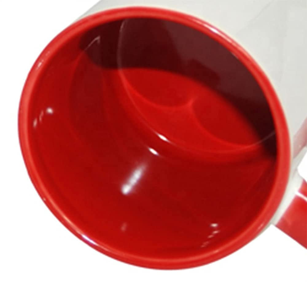 MR.R 11oz Set of 6 Sublimation Blank Coffee Mugs,Cup Blank White Mug Cup with Red Color Mug Inner and Handle