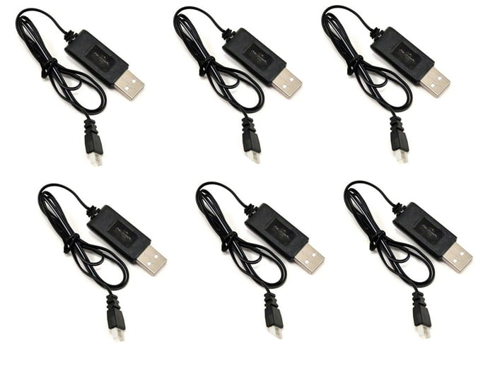 HobbyFlip 3.7V USB Battery Charger Any mAh Auto Shut Off w LED H107-06 Compatible with Dromida Kodo 4 Pack 