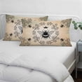 thumbnail image 4 of Vintage Bees Crowns Throw Pillow Covers, Rustic Leaves Rings Brown Gradient Soft Breathable Pillow Cases with Invisible Zipper for Sleeping, Toddler Pillowcases for Couch Bed Sofa Chair 12x20 Inches, 4 of 9