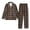 Z001_Brown, variant on Pajamas Sets for Women Button Down Pj Set Plaid Print Nightwear Soft Pj Lounge Sets