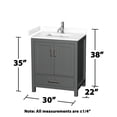 thumbnail image 4 of Wyndham Collection Sheffield 30" Mirror Wood Single Bathroom Vanity in Dark Gray, 4 of 4
