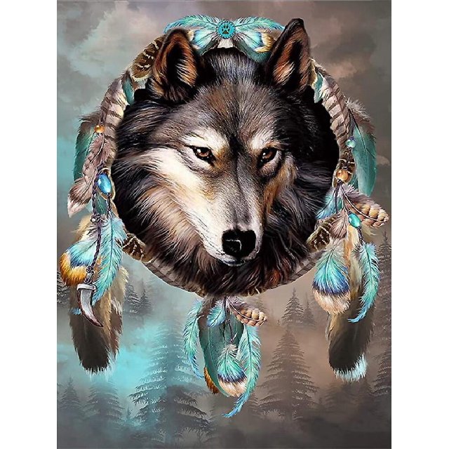30 X 40 Cm, Loup Diamond Painting Broderie Diamant Peinture Canevas 5d Tableau Enfant Adulte Strass Lot Puzzle Dessin Decoración Murale Chambre T