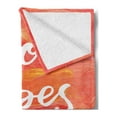 thumbnail image 2 of Chill Soft Flannel Fleece Throw Blanket, Brushstrokes Positive Life Message Hand Drawn Sun Print, Cozy Plush for Indoor and Outdoor Use, 60" x 80", Dark Coral White, by Ambesonne, 2 of 5