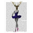 thumbnail image 2 of Fab Funky 12x14 Black Ornate Wood Framed with Double Matting Museum Art Print Titled - Ballet Deer in Blue, 2 of 4