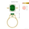 thumbnail image 5 of ANGARA Lab Grown Cushion Rectangular Emerald Halo Engagement Ring for Women in 14K Yellow Gold (Size-10x8mm) | May Birthstone, Birthday, Anniversary, Jewelry Gift for Women | Lab-Grown Emerald Ring, 5 of 8