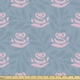 thumbnail image 1 of Floral Fabric by the Yard, Vintage Style Nature Elements Rose Bouquets and Branch Silhouettes, Decorative Upholstery Fabric for Sofas and Home Accents, Blue Grey Pale Pink by Ambesonne, 1 of 5