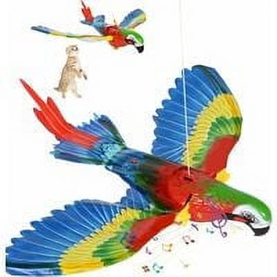 Jouet pour Chat Oiseaux, Électrique Chat Oiseau Volant avec Musique, Jouet de Chat d'Oiseau de Simulación, Chats Jouent Seuls et Fassent de l'exercice, Interactif, Jouet Chien (Perroquet)