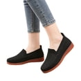 thumbnail image 2 of Domuza Women's Breathable Knit Slip-On Casual Shoes, Lightweight Mesh Comfort Walking Sneakers, Non-Slip Footwear for All-Day Wear Black 5.5（EU-36）, 2 of 4