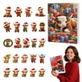 thumbnail image 5 of Highland Cow Advent Calendar 2025, Highland Cow Ornament Calendar 2025, 24 Days Of Christmas Tree Advent Calendar Hanging Ornament, Cartoon Highland Cow Calendar Ornament E, 5 of 6