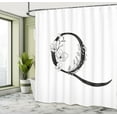 thumbnail image 4 of Ambesonne Monogram Shower Curtain, Vintage Letter Q Flowers, 69"Wx75"L, Charcoal Grey and White, 4 of 4
