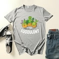 thumbnail image 2 of Pompotops T-Shirt Mode Femme Imprimé Cactus Col Rond Manches Courtes Blouse, 2 of 3