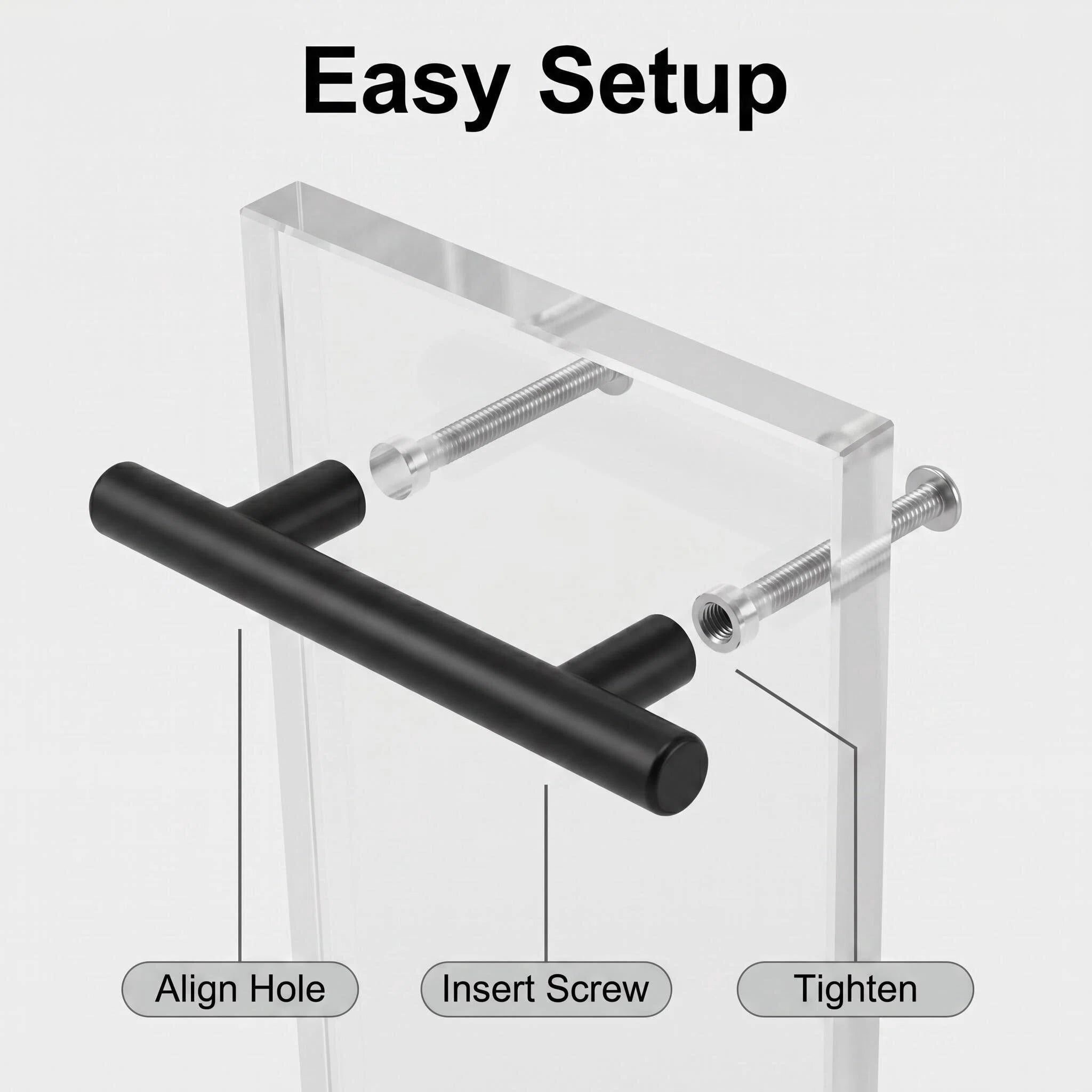 Fitviso 10 Pack 3-1/4 inch (Center to Center) Matte Black Cabinet Pulls