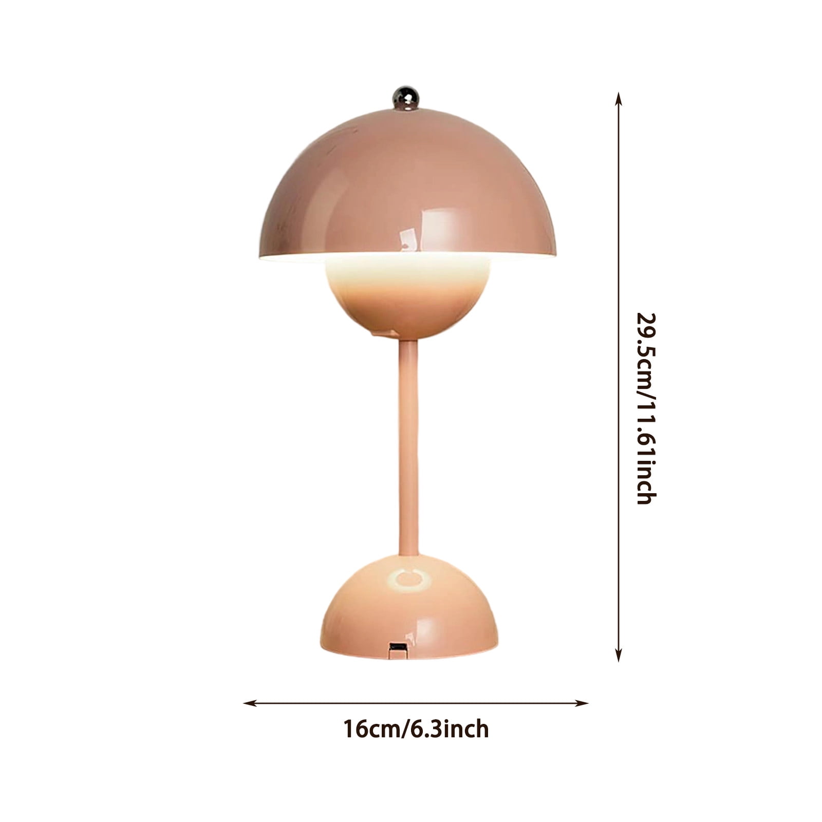 Grey Rechargeable Flower Bud Desk Lamp Touch Dimmable Night Light Minimalist Mushroom Table Lamp Retro Bedside Lamp for Bedroom