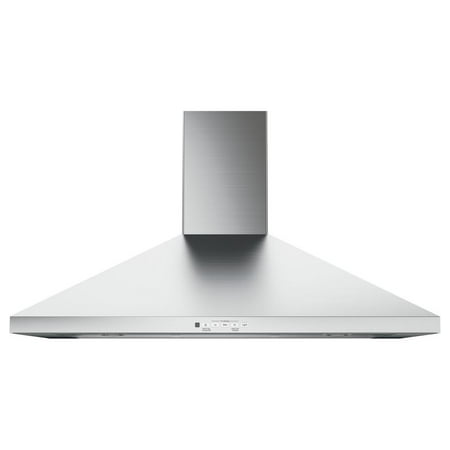 GE Profile JVW5361SJSS 36 Wall-Mount Pyramid Chimney Hood with 350 CFM Venting System with Boost Electronic Backlit Controls Dual Halogen Cooktop Light Convertible Venting Options in Stainless Steel
