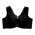 thumbnail image 1 of B91xZ Sheer Mesh Demi Underwire Bra Front Closure Plus Size Full Coverage Lace Underwire Racerback Bra,Black 34E, 1 of 5