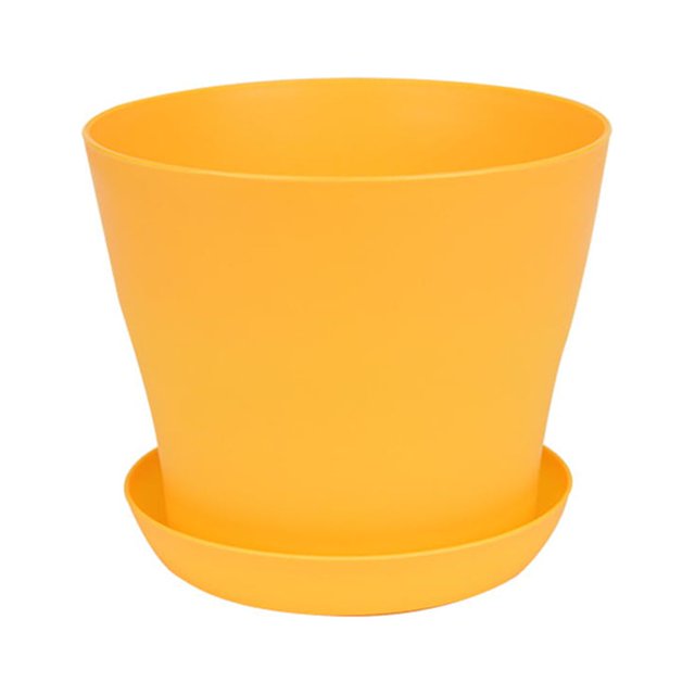Paquete de 12 macetas de plástico para vivero de flores, plantas de interior al aire libre para su habitación, oficina, decoración de jardín con apertura de bandeja Vhermosa CPB-US-DYP15-2
