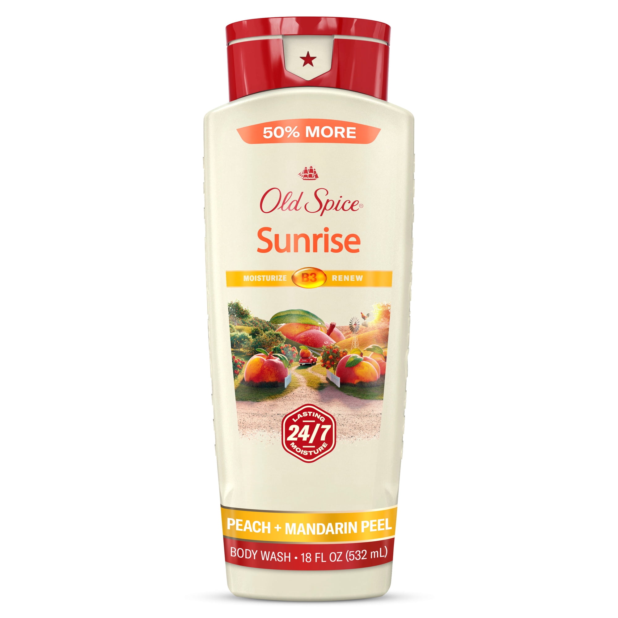 Old Spice Body Wash for Men, 24/7 Shower Fresh, Sunrise Scent, 18 fl oz