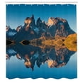 thumbnail image 3 of Ambesonne Nature Shower Curtain, Majestic Rocky Mountain, 69"Wx84"L, Blue and Brown, 3 of 5