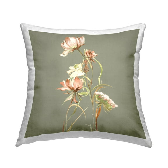 Stupell Industries Budding Woodland Florals Decorative Printed Throw Pillow Design by Liz Jardine
