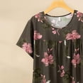 thumbnail image 4 of Chemise de Nuit pour Femmes, Manches Courtes à Col Rond Imprimé, Robe d'Allaitement, Rayonne Spandex Douce, Robe de Détente Longueur Genou, 4 of 5