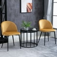 thumbnail image 2 of HOMCOM Ensemble de 2 Chaises de Salle à Manger, Chaise Latérale à Dossier Mi-Haut avec Revêtement Toucher Velours, 2 of 10