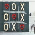 thumbnail image 1 of Ambesonne Xo Shower Curtain, Vintage Style Chalk Written, 69"Wx75"L, Blue Grey Red Cream, 1 of 3