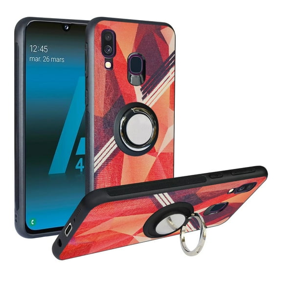 Labanema Samsung Galaxy A40 2019 /A405 Case with 360 Degree Rotating Ring Stand, Support Magnetic Car Mount, Protective Cover for Samsung Galaxy A40 2019 /A405 (Rose Red)