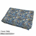 thumbnail image 5 of Nautical Floor Pillow Lounger Cover, Abstract Pattern Sea Shells Sea Horse Corals Fish Rob Globe Maps Wavy Ocean, Nap Mat Printed Fabric Case for 5 Pillows, 88" x 27", Blue Multicolor, by Ambesonne, 5 of 5