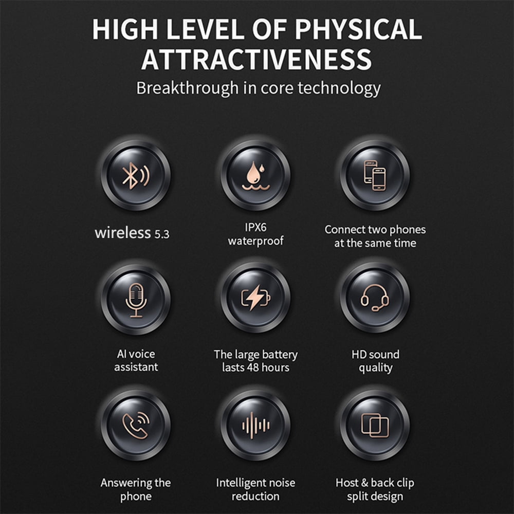 Motorcycle Bluetooth Headset, Motorbike Universal Bluetooth 5.3 Motorcycle Helmet Waterproof Wireless Earphone