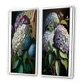 thumbnail image 3 of Designart "Purple Retro Hydrangea Blossoming I" Floral Framed Wall Art Set Of 2 - Traditional Purple Gallery Wall Frame Set For Home Decor, 3 of 6