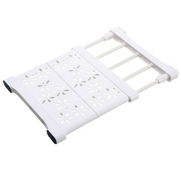 Dvruxg Tringle d'Étagère de Placard à Tension Étagère Extensible Organisateur de Casier Support de Rangement en Métal Ajustable Diviseur à Étages Extensible Séparateur pour Armoire Garde-Robe Cuisine Salle de Bain
