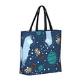 thumbnail image 2 of Naloa Alpaca Astronaut in Space Tote Bag for Women, Foldable Tote Bag With Zipper, Large Shoulder Bag, Top Handle Handbag for Travel, Work, Shopping, 2 of 9