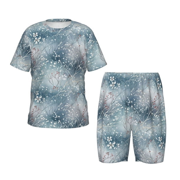 Balery enchanted winter snowflake holly Conjunto de Pijama Infantil de Manga Corta con Estampado – Ropa de Dormir de Algodón Suave-XX-Large