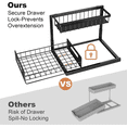 thumbnail image 5 of Swayvoo Under Sink Organizer 2 Pack — 2-Tier Adjustable Sliding Under Sink Storage for Bathroom & Kitchen Cabinet, Pull-Out Basket Organizer, Black, 5 of 7