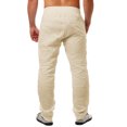thumbnail image 2 of Casual Mens Loose Fit Linen Pants Straight-Legs Elastic Waist trousers, 2 of 2