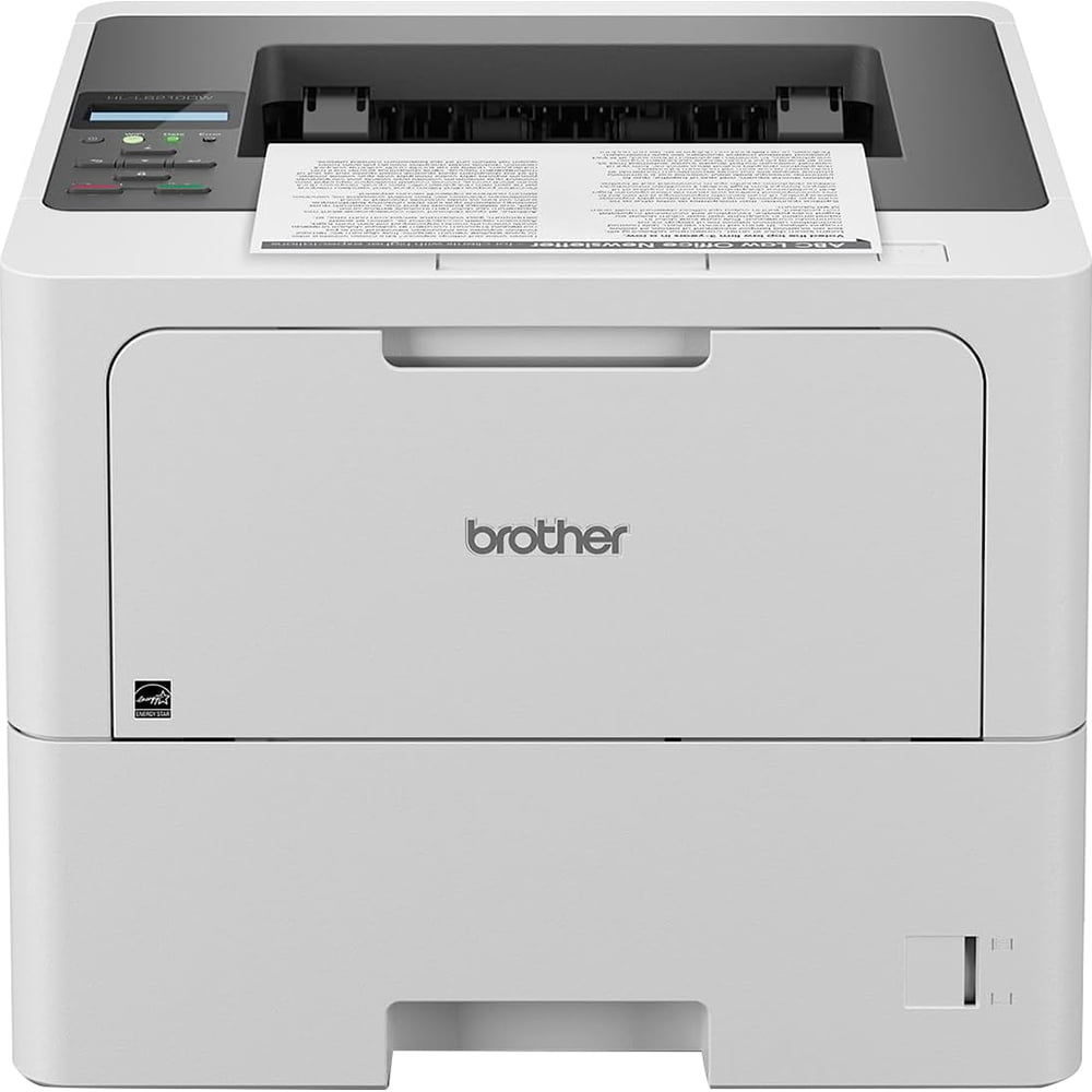 Brother HLL6210DW Monochrome Laser Printer Business with Large Paper Capacity, 50 PPM Duplex Printing, Ethernet and Mobile Printing with 6ft USB Printer Cable and Print Like a Pro Guide Bundle